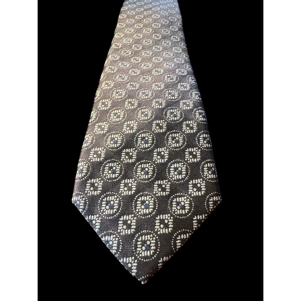 Joseph Abboud Silk Necktie Brown Floral Pattern Business Career